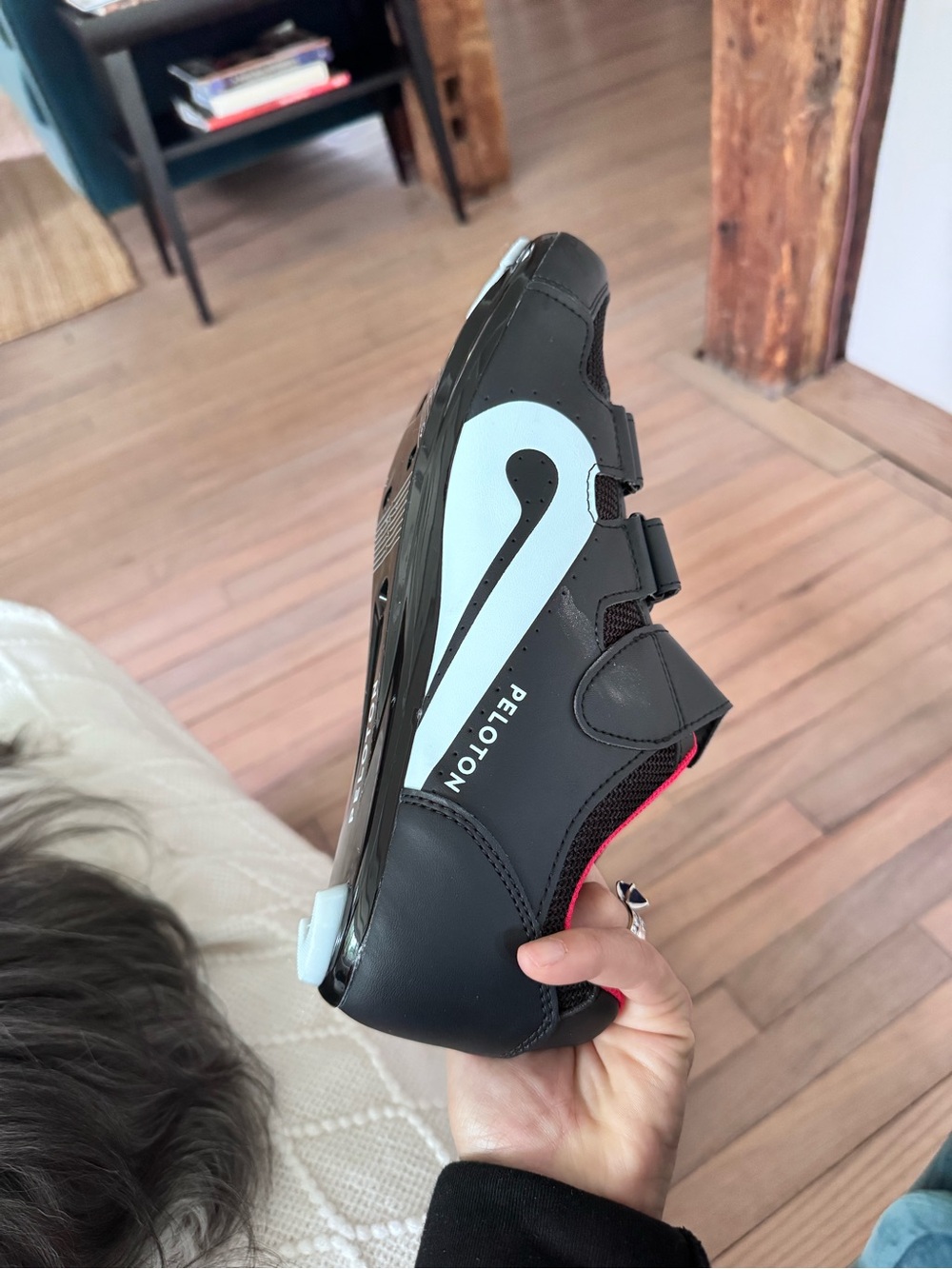 Peloton Black Cycling Shoes with Pink Liner - Picture 4 of 4